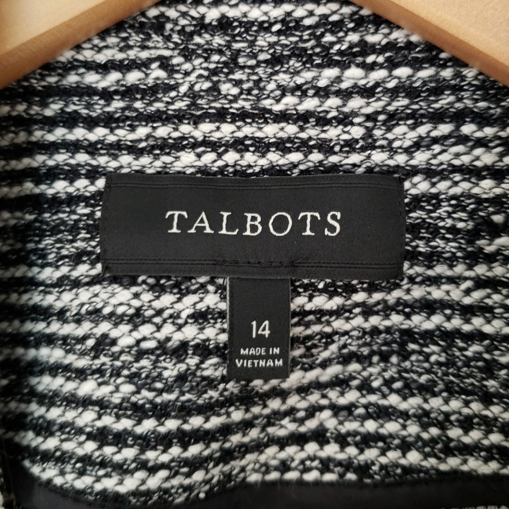 Talbots Black & White Blazer (Sz 14) Koch - Picture 4 of 5